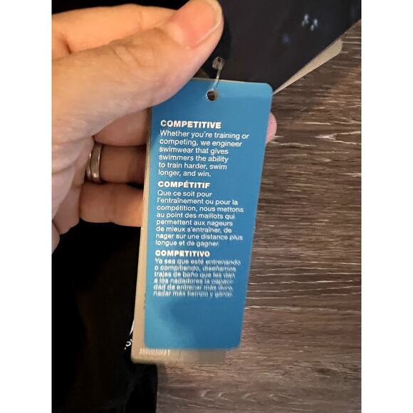 Speedo Endurance Swimsuit Black Size 10/36 Competition NEW one piece opened back - Picture 4 of 8